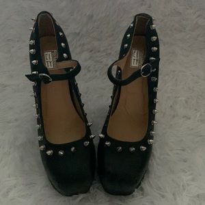 Black studded platform